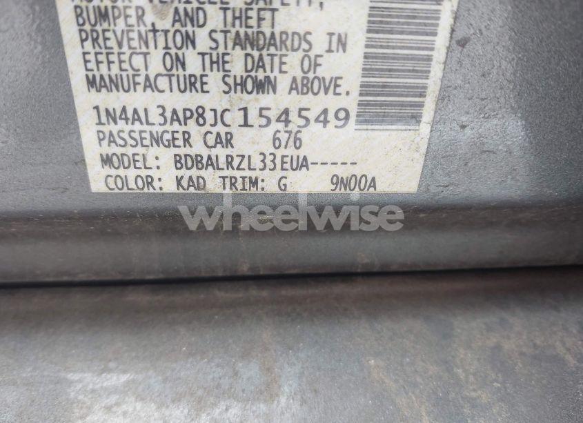 Photo 9 of 2018 Nissan Altima 2.5 SL (VIN 1N4AL3AP8JC154549)