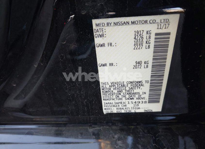 Photo 9 of 2018 Nissan Altima 2.5 SL (VIN 1N4AL3AP8JC154938)