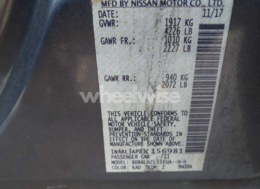 Photo 9 of 2018 Nissan Altima 2.5 SR (VIN 1N4AL3AP8JC156981)