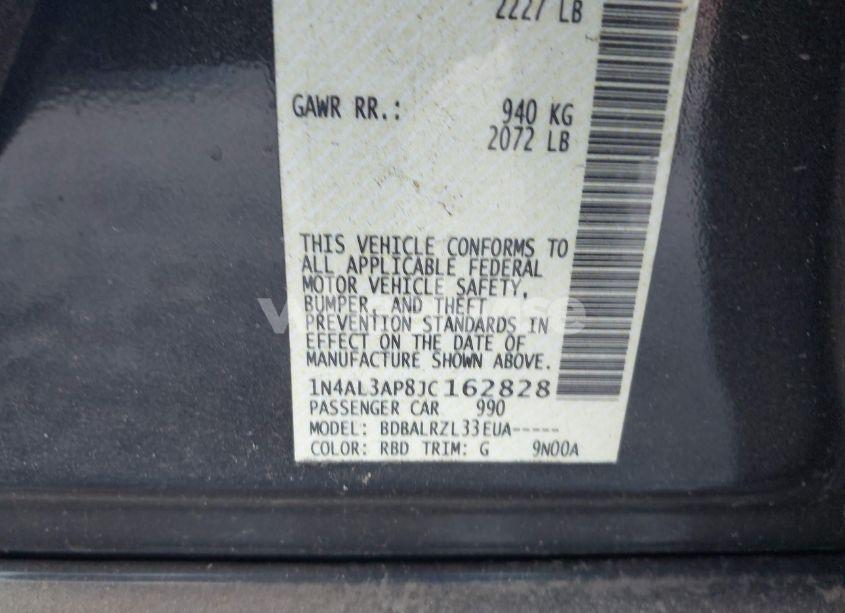 Photo 9 of 2018 Nissan Altima 2.5 SL (VIN 1N4AL3AP8JC162828)