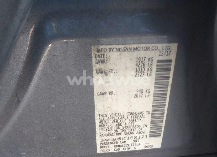 Photo 9 of 2018 Nissan Altima 2.5 SV (VIN 1N4AL3AP8JC168371)