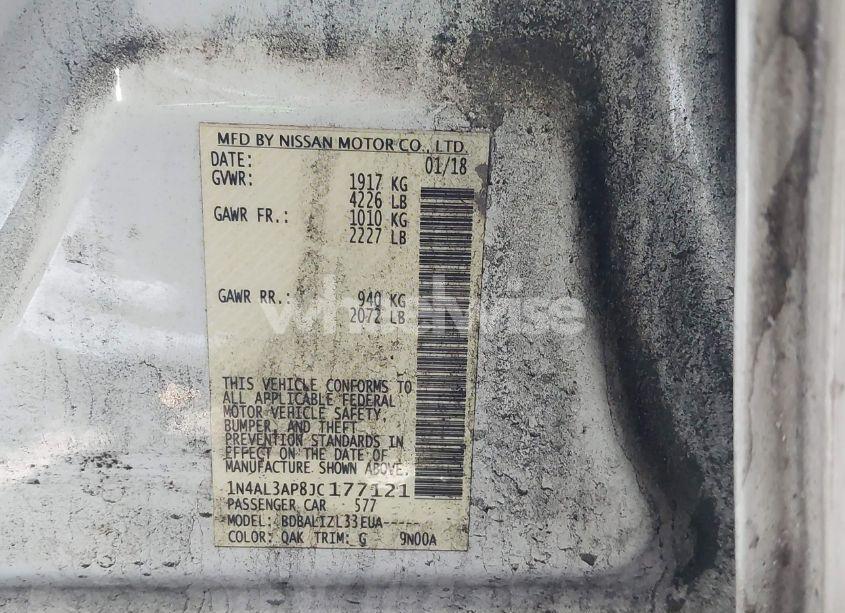 Photo 9 of 2018 Nissan Altima 2.5 SV (VIN 1N4AL3AP8JC177121)