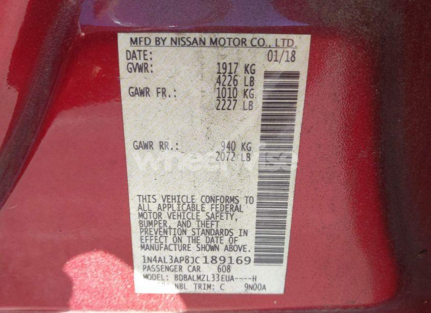 Photo 9 of 2018 Nissan Altima 2.5 SV (VIN 1N4AL3AP8JC189169)