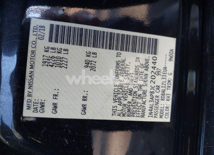 Photo 9 of 2018 Nissan Altima 2.5 SV (VIN 1N4AL3AP8JC202440)