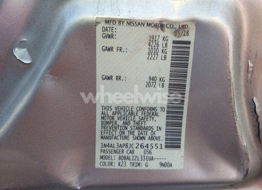 Photo 9 of 2018 Nissan Altima 2.5 SV (VIN 1N4AL3AP8JC264551)