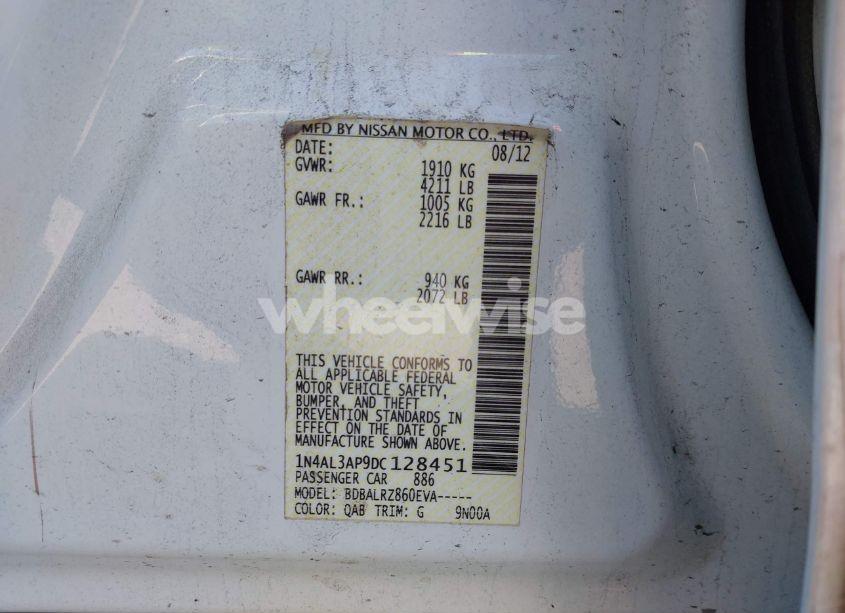 Photo 9 of 2013 Nissan Altima 2.5 S (VIN 1N4AL3AP9DC128451)