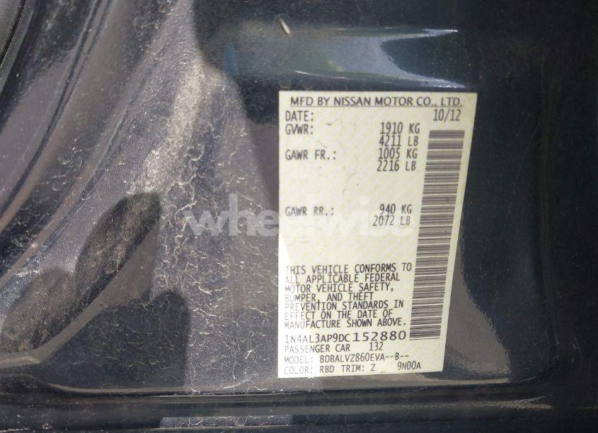 Photo 9 of 2013 Nissan Altima 2.5 SL (VIN 1N4AL3AP9DC152880)