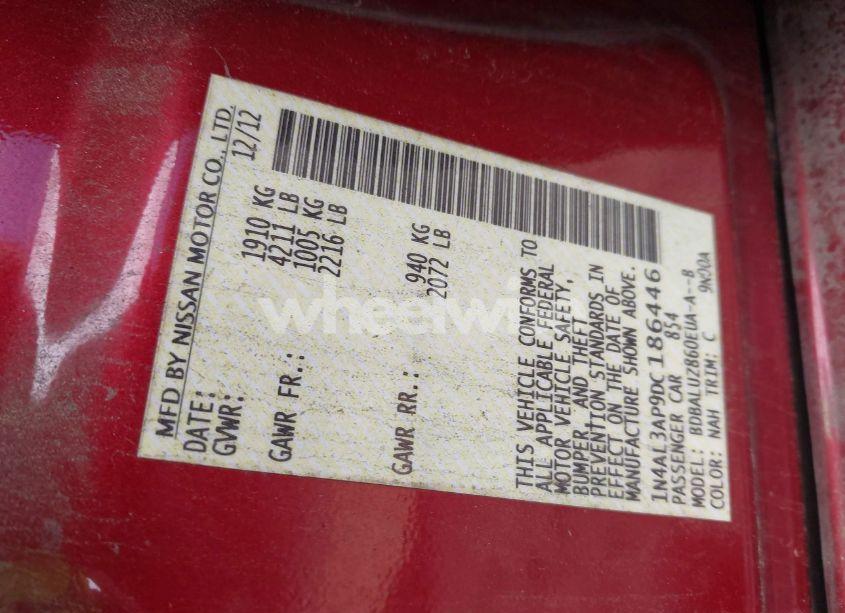 Photo 9 of 2013 Nissan Altima 2.5 SV (VIN 1N4AL3AP9DC186446)