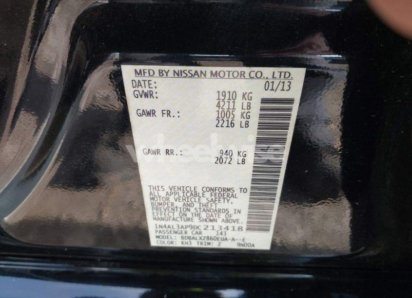 Photo 9 of 2013 Nissan Altima 2.5 SL (VIN 1N4AL3AP9DC213418)