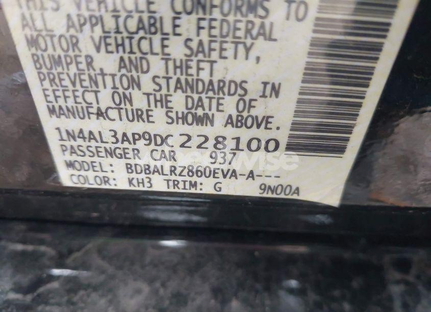 Photo 9 of 2013 Nissan Altima 2.5 S (VIN 1N4AL3AP9DC228100)