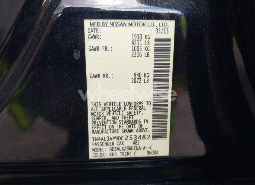 Photo 9 of 2013 Nissan Altima 2.5 SL (VIN 1N4AL3AP9DC253482)