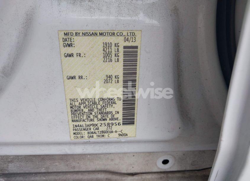 Photo 9 of 2013 Nissan Altima 2.5 SV (VIN 1N4AL3AP9DC258956)