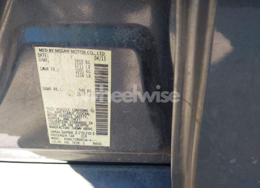 Photo 9 of 2013 Nissan Altima 2.5 SV (VIN 1N4AL3AP9DC270203)