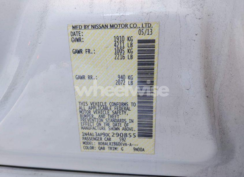 Photo 9 of 2013 Nissan Altima 2.5 S (VIN 1N4AL3AP9DC290855)