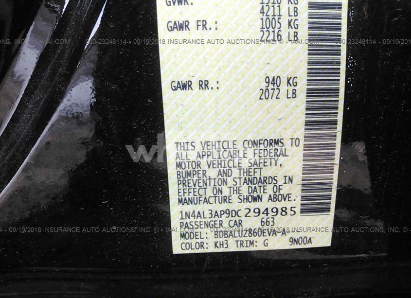 Photo 9 of 2013 Nissan Altima 2.5 SV (VIN 1N4AL3AP9DC294985)