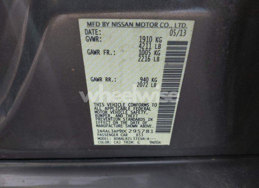 Photo 9 of 2013 Nissan Altima 2.5 S (VIN 1N4AL3AP9DC295781)