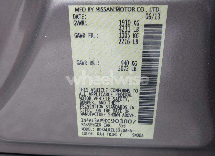 Photo 9 of 2013 Nissan Altima 2.5 S (VIN 1N4AL3AP9DC903007)