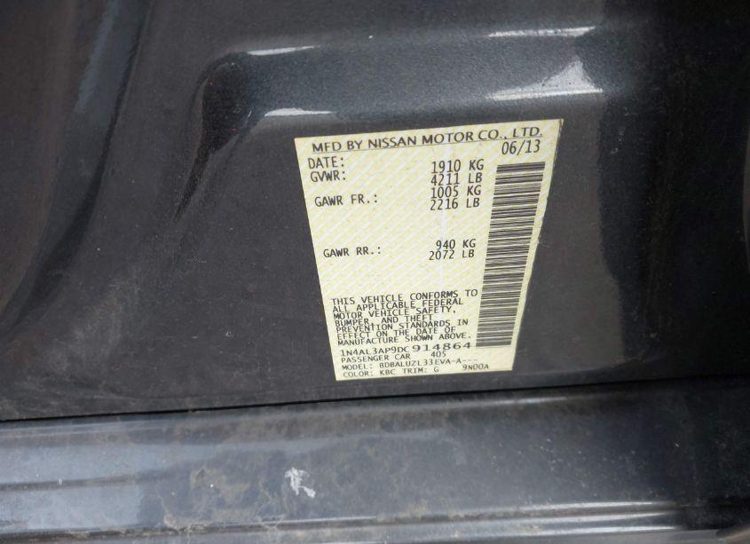 Photo 9 of 2013 Nissan Altima 2.5 SV (VIN 1N4AL3AP9DC914864)