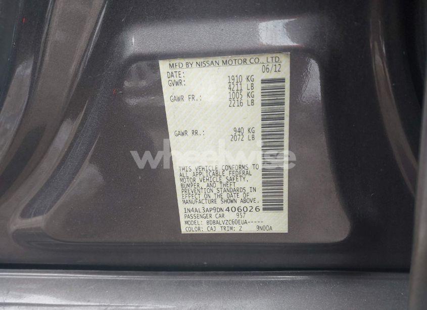 Photo 9 of 2013 Nissan Altima 2.5 SL (VIN 1N4AL3AP9DN406026)