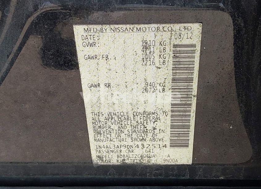 Photo 9 of 2013 Nissan Altima 2.5 SV (VIN 1N4AL3AP9DN432514)