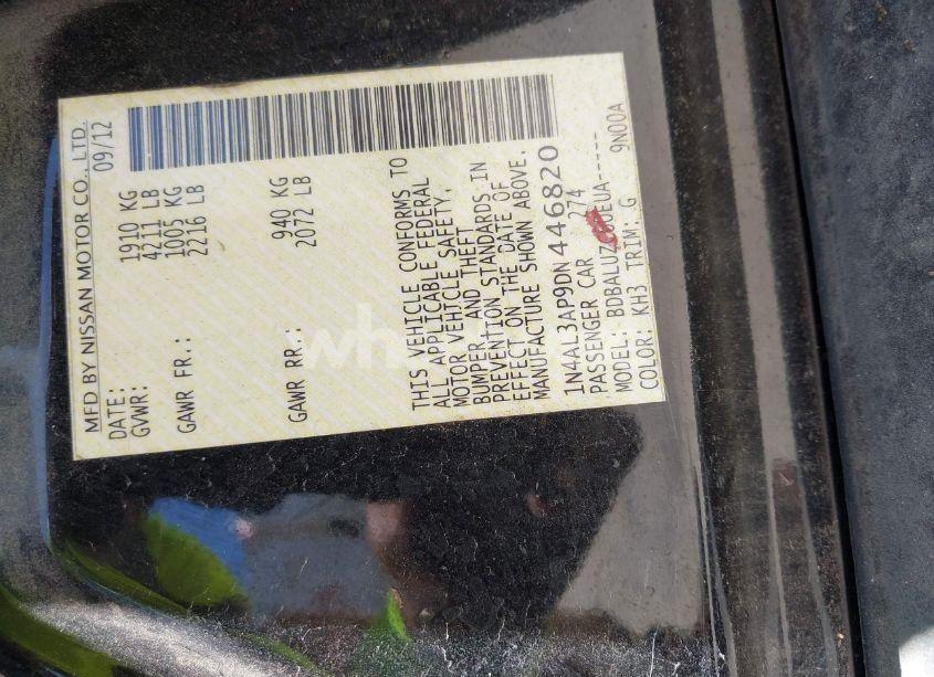 Photo 9 of 2013 Nissan Altima 2.5 SV (VIN 1N4AL3AP9DN446820)