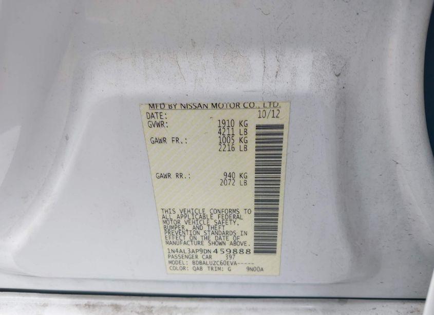 Photo 9 of 2013 Nissan Altima 2.5 SV (VIN 1N4AL3AP9DN459888)