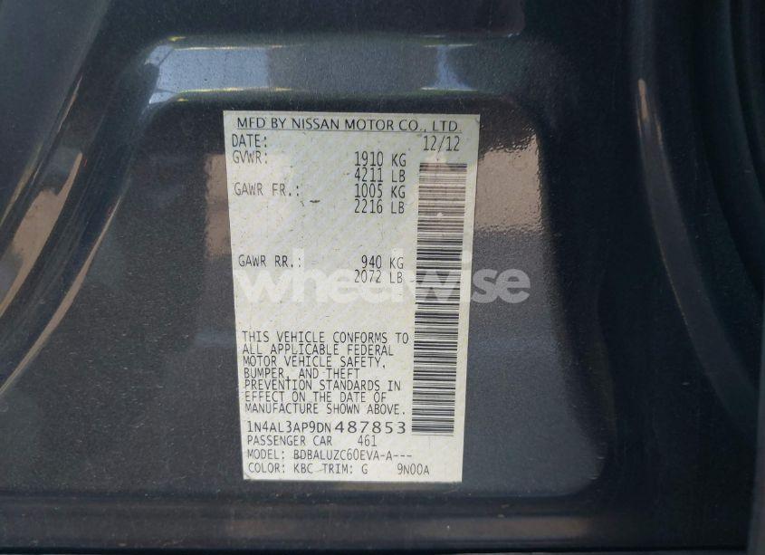 Photo 9 of 2013 Nissan Altima 2.5 SV (VIN 1N4AL3AP9DN487853)