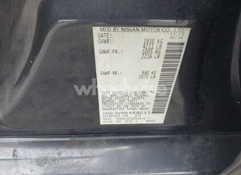 Photo 9 of 2013 Nissan Altima 2.5 SV (VIN 1N4AL3AP9DN488033)