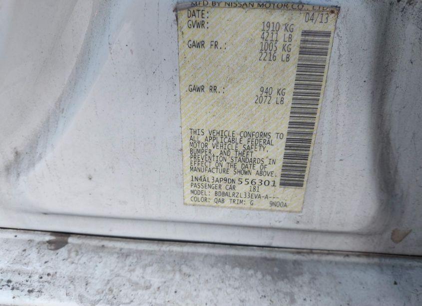 Photo 9 of 2013 Nissan Altima 2.5 S (VIN 1N4AL3AP9DN556301)