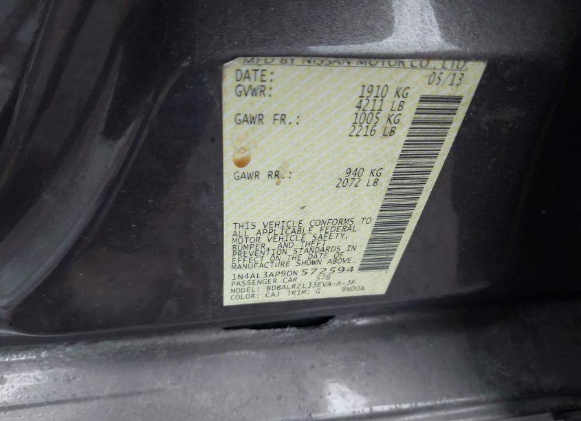 Photo 9 of 2013 Nissan Altima 2.5 S (VIN 1N4AL3AP9DN572594)