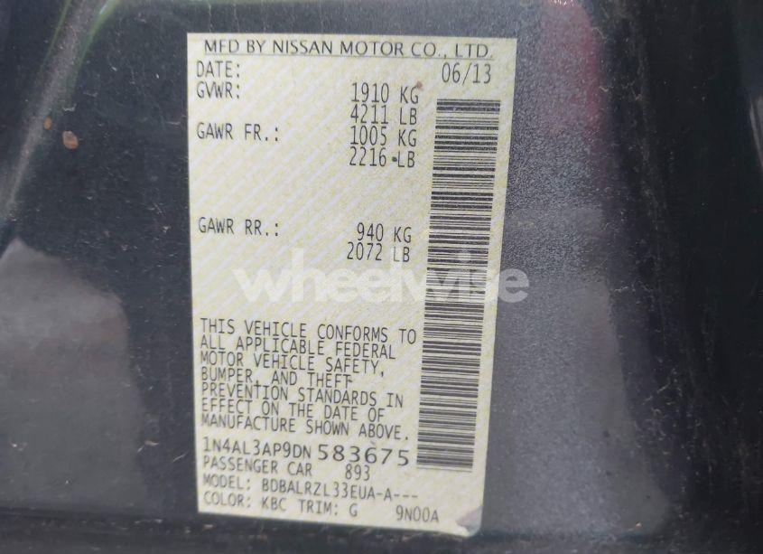 Photo 9 of 2013 Nissan Altima 2.5 S (VIN 1N4AL3AP9DN583675)