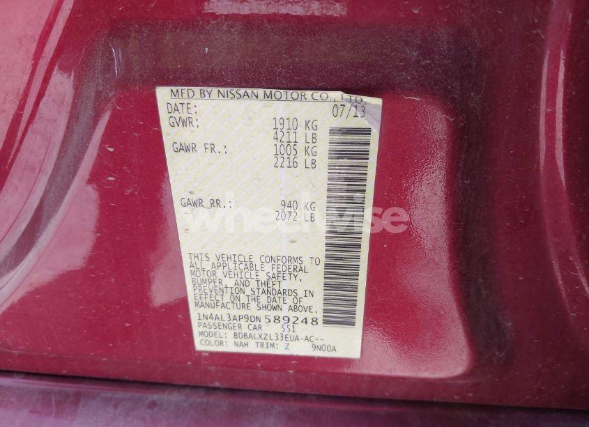 Photo 9 of 2013 Nissan Altima 2.5 SL (VIN 1N4AL3AP9DN589248)