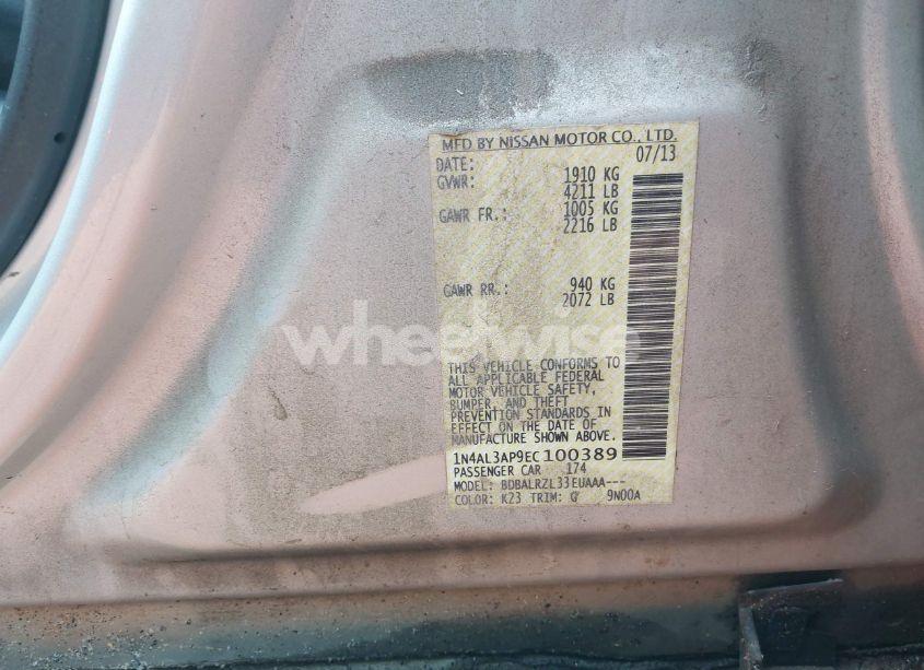 Photo 9 of 2014 Nissan Altima 2.5 S (VIN 1N4AL3AP9EC100389)