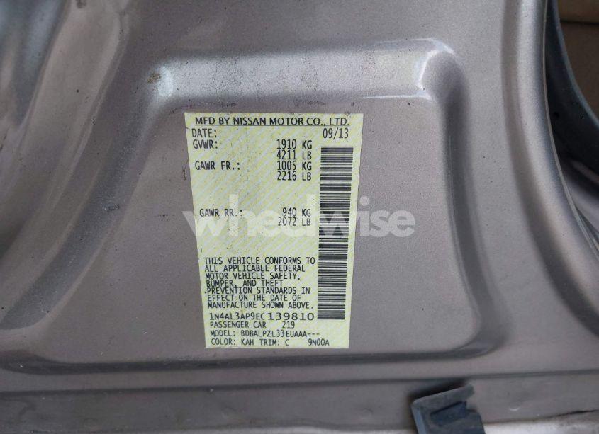 Photo 9 of 2014 Nissan Altima 2.5 (VIN 1N4AL3AP9EC139810)