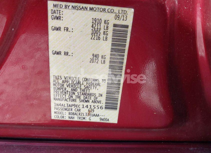 Photo 9 of 2014 Nissan Altima 2.5 S (VIN 1N4AL3AP9EC141556)