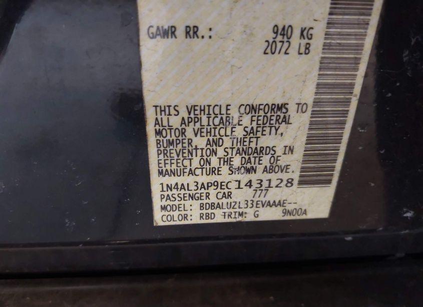 Photo 9 of 2014 Nissan Altima 2.5 SV (VIN 1N4AL3AP9EC143128)