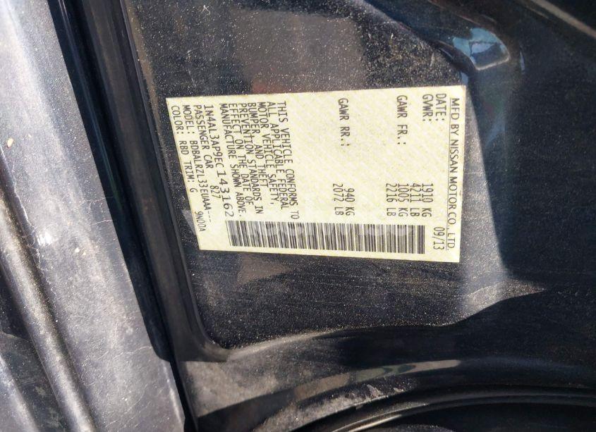 Photo 9 of 2014 Nissan Altima 2.5 S (VIN 1N4AL3AP9EC143162)