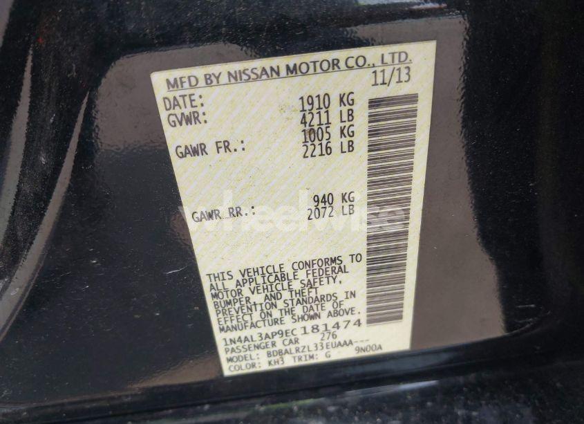 Photo 9 of 2014 Nissan Altima 2.5 S (VIN 1N4AL3AP9EC181474)