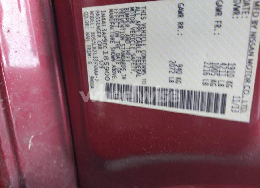 Photo 9 of 2014 Nissan Altima 2.5 S (VIN 1N4AL3AP9EC185900)