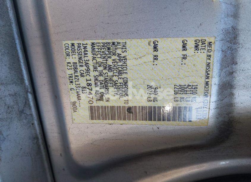 Photo 9 of 2014 Nissan Altima 2.5 S (VIN 1N4AL3AP9EC187470)