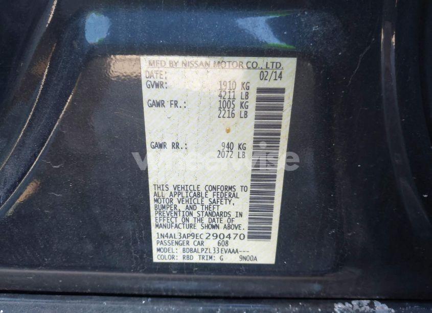 Photo 9 of 2014 Nissan Altima 2.5 (VIN 1N4AL3AP9EC290470)