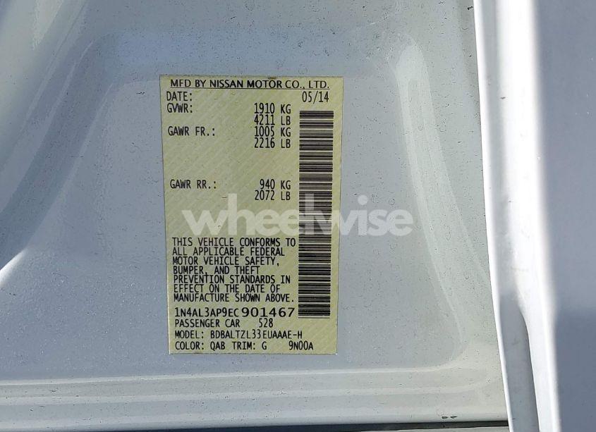 Photo 9 of 2014 Nissan Altima 2.5 SV (VIN 1N4AL3AP9EC901467)