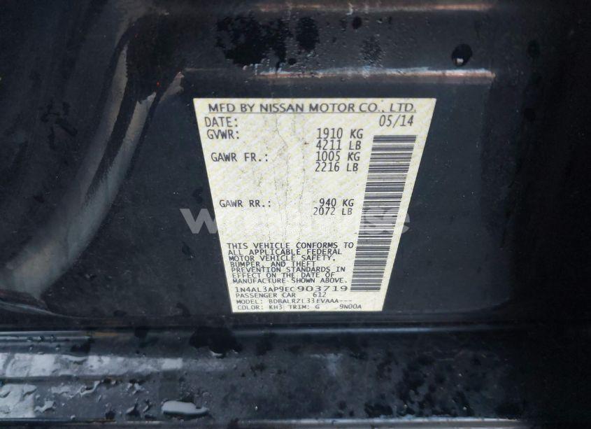 Photo 9 of 2014 Nissan Altima 2.5 S (VIN 1N4AL3AP9EC903719)