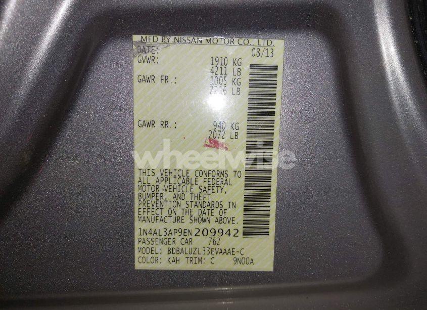 Photo 9 of 2014 Nissan Altima 2.5 SV (VIN 1N4AL3AP9EN209942)