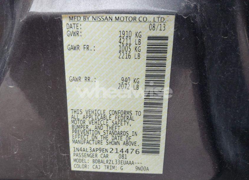 Photo 9 of 2014 Nissan Altima 2.5 S (VIN 1N4AL3AP9EN214476)