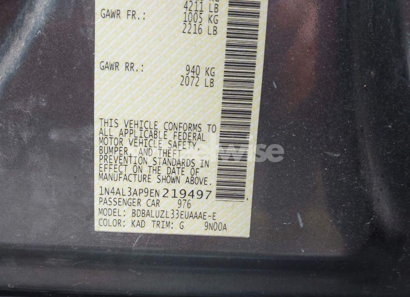 Photo 9 of 2014 Nissan Altima 2.5 SV (VIN 1N4AL3AP9EN219497)