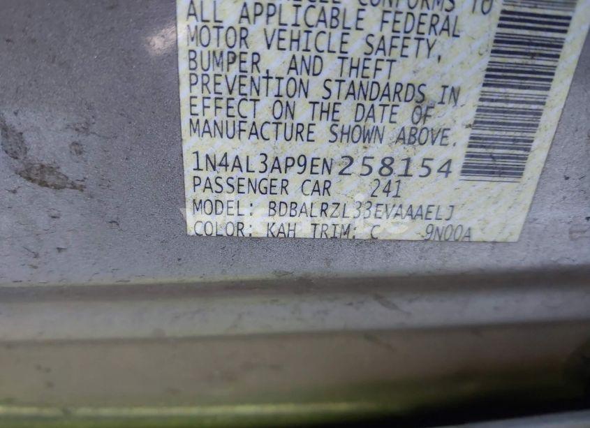 Photo 9 of 2014 Nissan Altima 2.5 S (VIN 1N4AL3AP9EN258154)