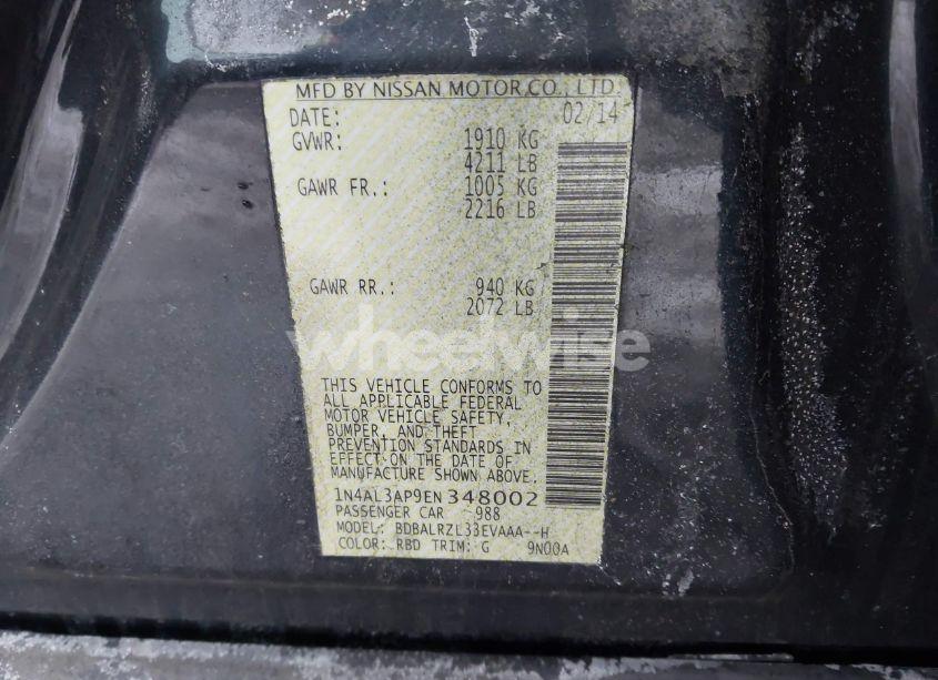 Photo 9 of 2014 Nissan Altima 2.5 S (VIN 1N4AL3AP9EN348002)