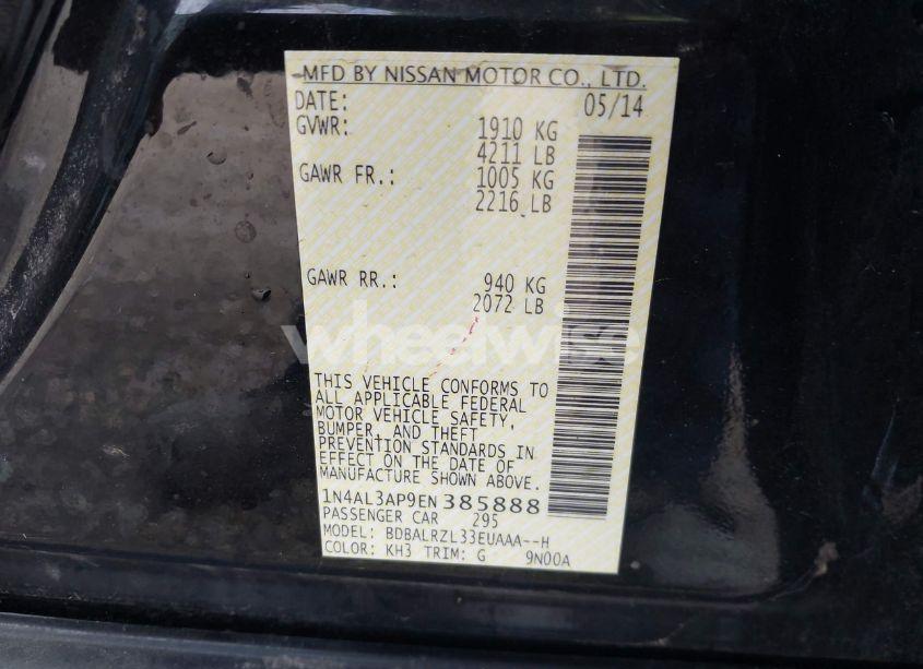 Photo 9 of 2014 Nissan Altima 2.5 S (VIN 1N4AL3AP9EN385888)