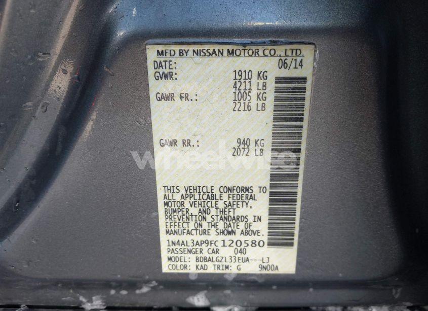 Photo 9 of 2015 Nissan Altima 2.5 S (VIN 1N4AL3AP9FC120580)